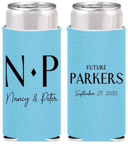 Personalized Engagement Slim Can Coolers - Future | 10010