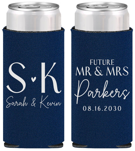Personalized Engagement Slim Can Coolers - Future Mr And Mrs | 10012
