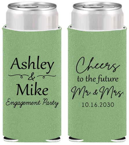 Personalized Engagement Slim Can Coolers - Future Mr And Mrs | 10014
