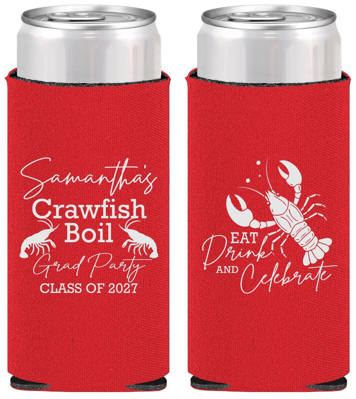 Personalized Graduation Slim Can Coolers - Class Of 2027 Crawfish Boil | 130002