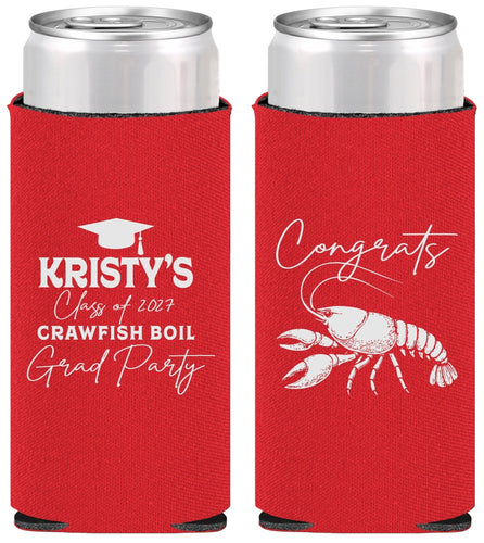Personalized Graduation Slim Can Coolers - Class Of 2027 Crawfish Boil | 130003