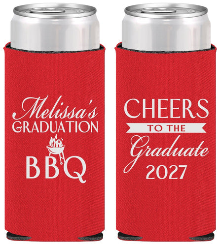 Personalized Graduation Slim Can Coolers - Class Of 2027 Bbq | 130006