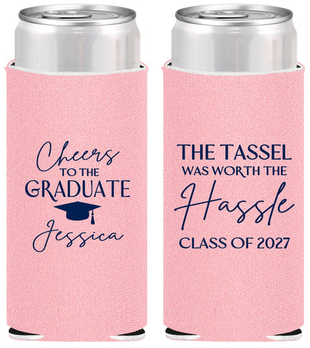 Personalized Graduation Slim Can Coolers - Class Of 2027 Tassel Hassel | 130010