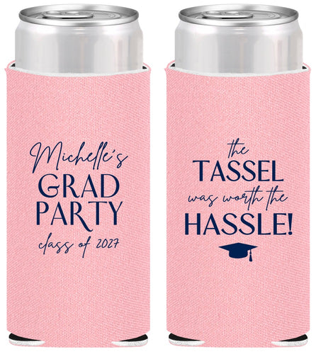 Personalized Graduation Slim Can Coolers - Class Of 2027 Tassel Hassel | 130011