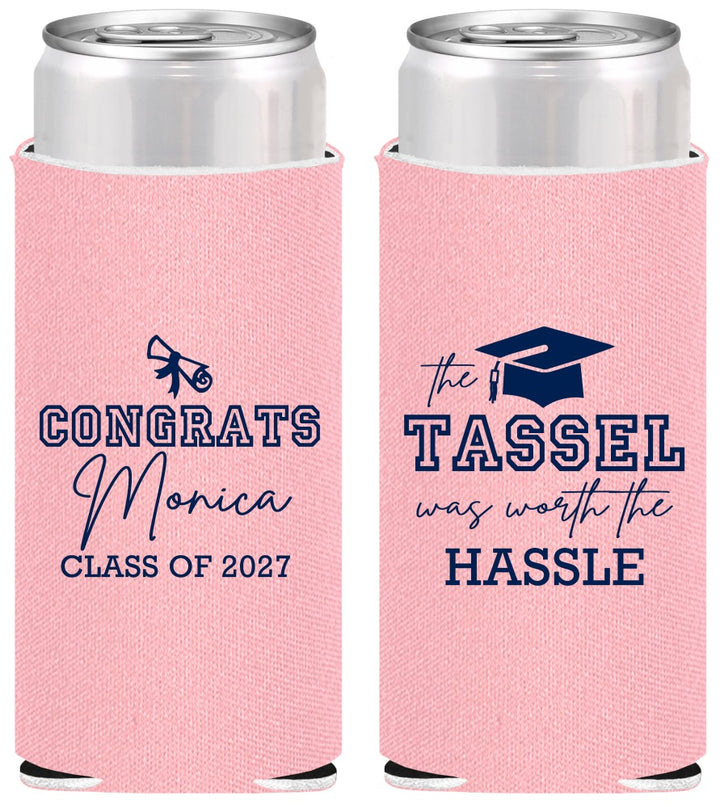 Personalized Graduation Slim Can Coolers - Class Of 2027 Tassel Hassel | 130014