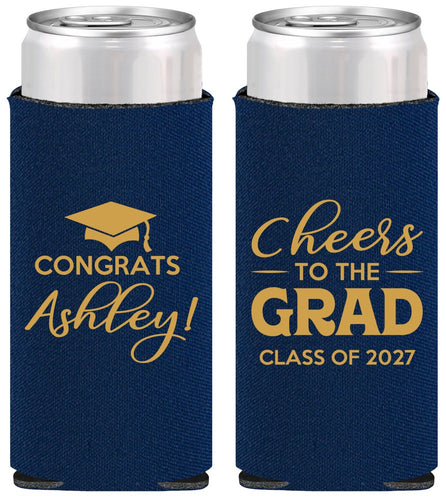 Personalized Graduation Slim Can Coolers - Class Of 2027 Cheers Grad | 130020