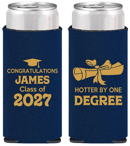 Personalized Graduation Slim Can Coolers - Class Of 2027 Hotter Degree | 130022