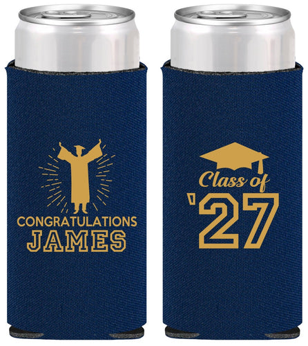 Personalized Graduation Slim Can Coolers - Class Of 2027 Congratulations | 130024