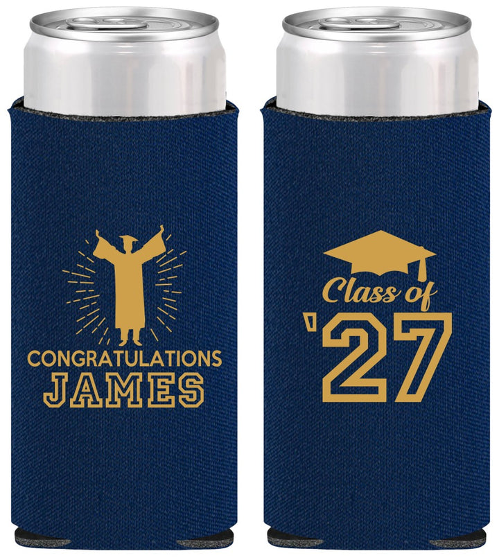Personalized Graduation Slim Can Coolers - Class Of 2027 Congratulations | 130024