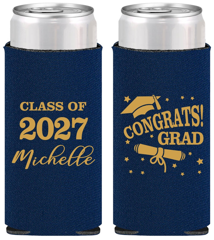 Personalized Graduation Slim Can Coolers - Class Of 2027 Congrats | 130027