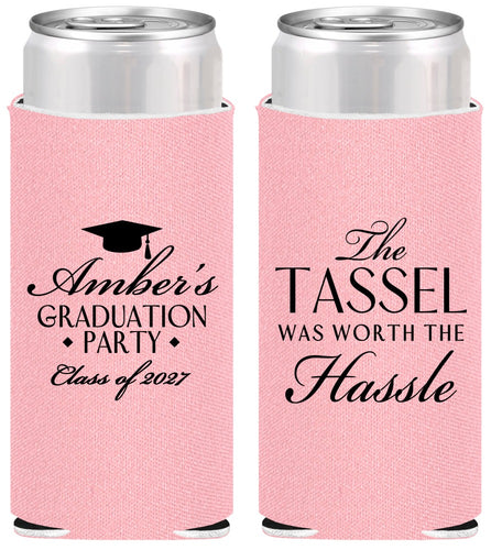 Personalized Graduation Slim Can Coolers - Class Of 2027 Tassel Hassel | 130030