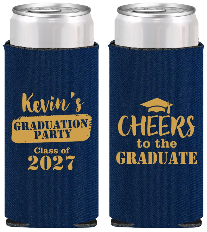 Personalized Graduation Slim Can Coolers - Class Of 2027 Cheers Graduate | 130034