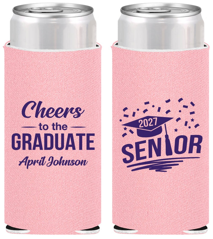 Personalized Graduation Slim Can Coolers - Class Of 2027 Cheers Graduate | 130035