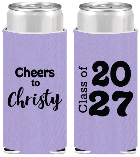 Personalized Graduation Slim Can Coolers - Class Of 2027 Cheers | 130037