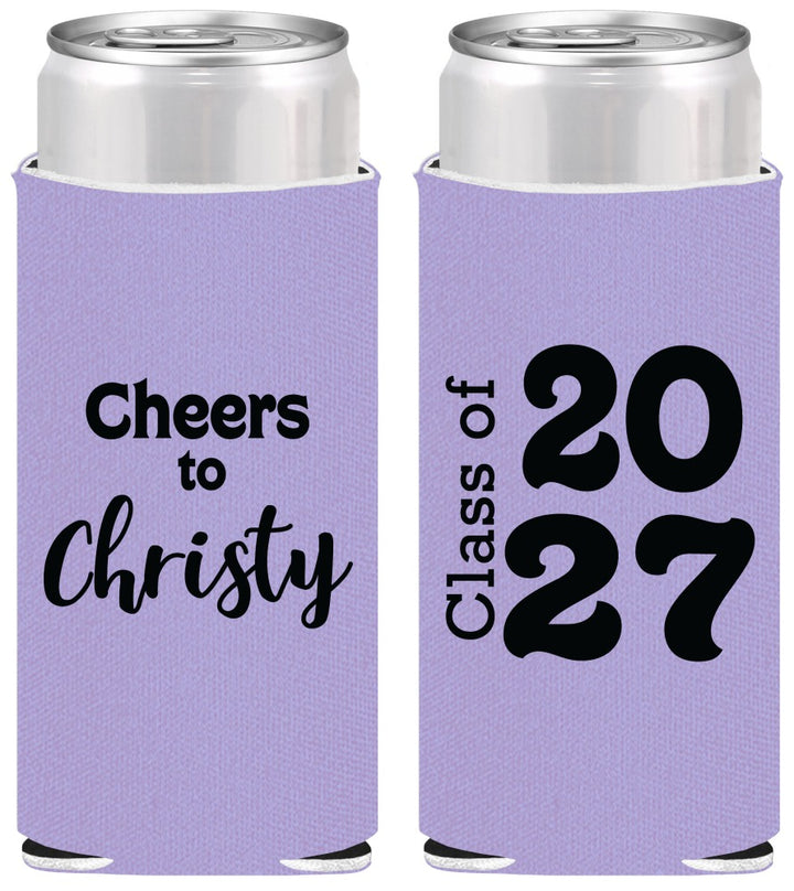 Personalized Graduation Slim Can Coolers - Class Of 2027 Cheers | 130037