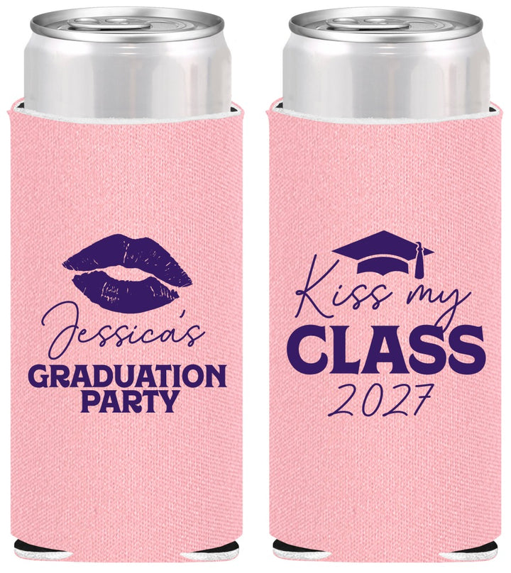 Personalized Graduation Slim Can Coolers - Class Of 2027 Kiss My Class | 130041