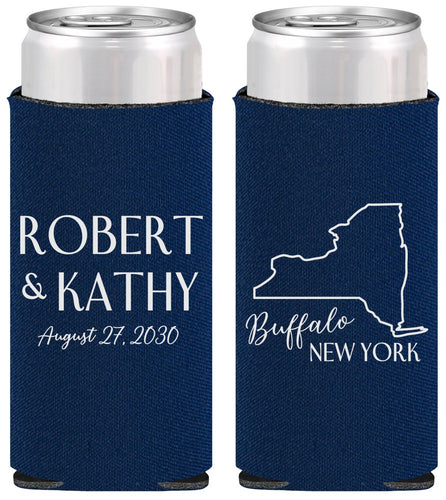 Personalized Wedding Slim Can Coolers - New York | 131
