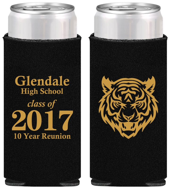 Personalized Class Reunion Slim Can Coolers - Class Of 2017 10 Year | 140000