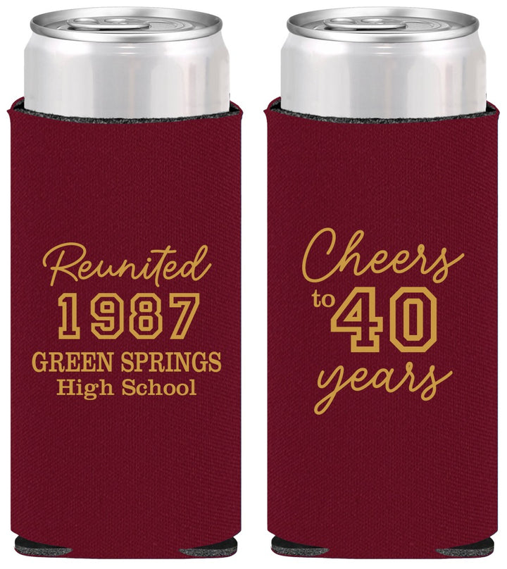 Personalized Class Reunion Slim Can Coolers - Class Of 1987 40 Year | 140003