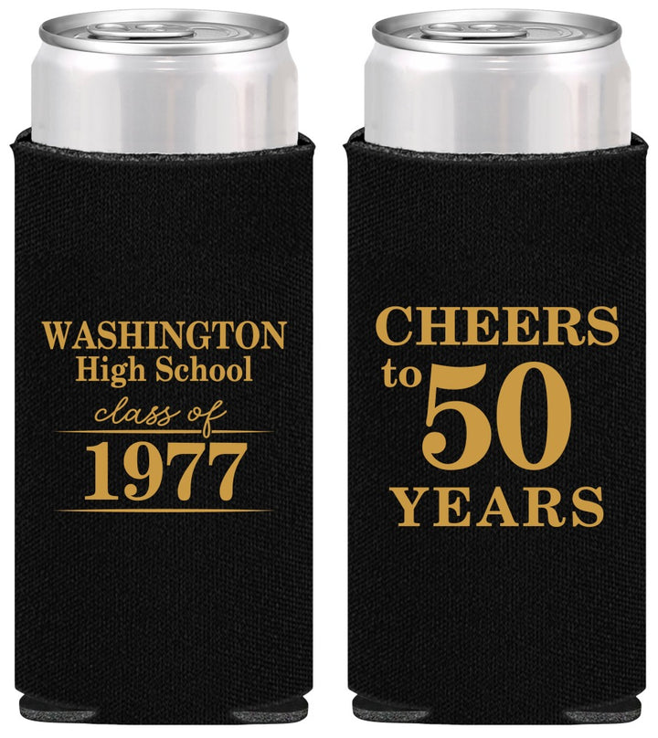 Personalized Class Reunion Slim Can Coolers - Class Of 1977 50 Year | 140004
