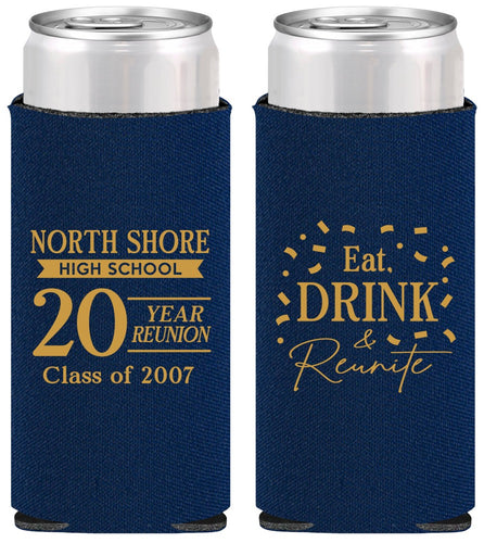 Personalized Class Reunion Slim Can Coolers - Class Of 2007 20 Year | 140006
