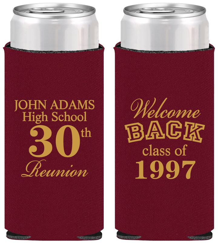 Personalized Class Reunion Slim Can Coolers - Class Of 1997 30 Year | 140007