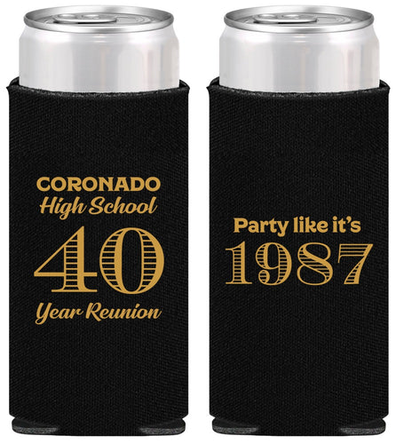 Personalized Class Reunion Slim Can Coolers - Class Of 1987 40 Year | 140008