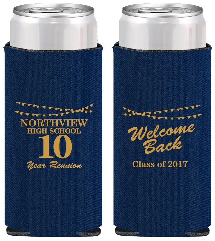 Personalized Class Reunion Slim Can Coolers - Class Of 2017 10 Year | 140010