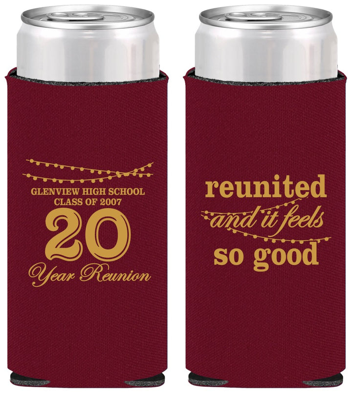 Personalized Class Reunion Slim Can Coolers - Class Of 2007 20 Year | 140011