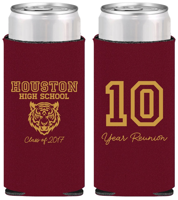 Personalized Class Reunion Slim Can Coolers - Class Of 2017 10 Year | 140015