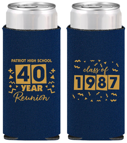 Personalized Class Reunion Slim Can Coolers - Class Of 1987 40 Year | 140018