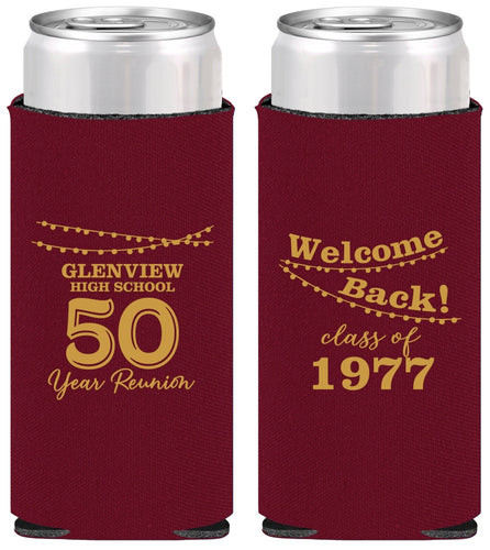 Personalized Class Reunion Slim Can Coolers - Class Of 1977 50 Year | 140019