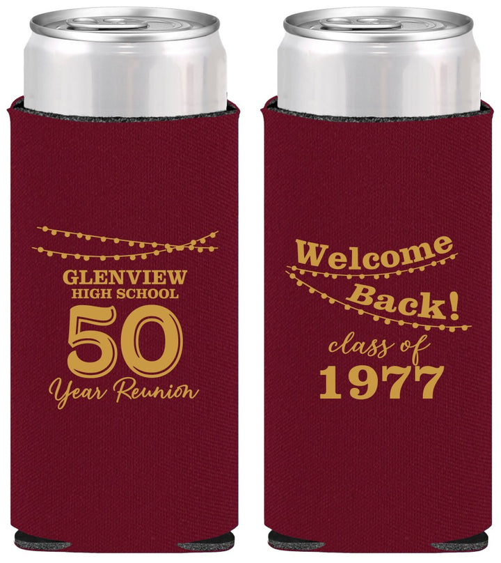 Personalized Class Reunion Slim Can Coolers - Class Of 1977 50 Year | 140019