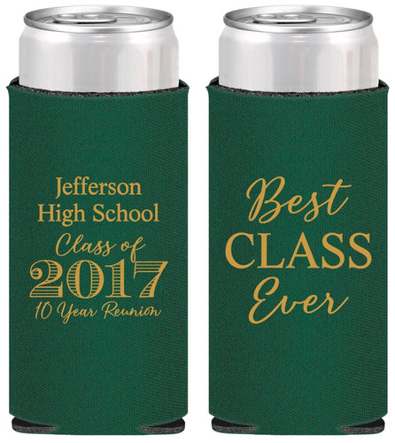 Personalized Class Reunion Slim Can Coolers - Class Of 2017 10 Year | 140025