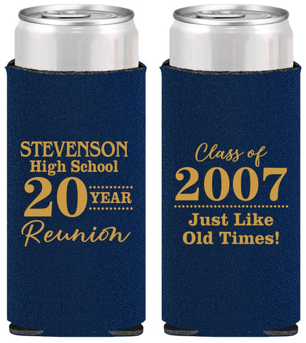 Personalized Class Reunion Slim Can Coolers - Class Of 2007 20 Year | 140026
