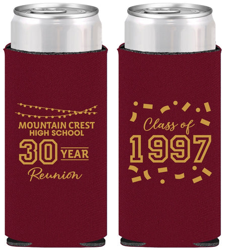 Personalized Class Reunion Slim Can Coolers - Class Of 1997 30 Year | 140027