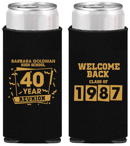 Personalized Class Reunion Slim Can Coolers - Class Of 1987 40 Year | 140028
