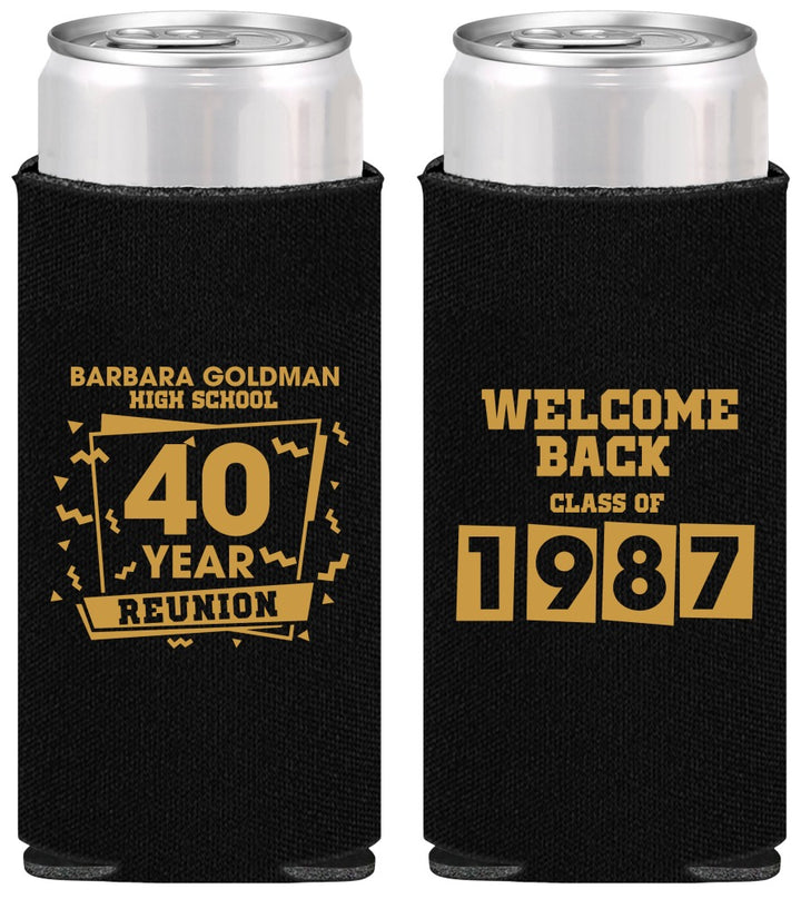 Personalized Class Reunion Slim Can Coolers - Class Of 1987 40 Year | 140028
