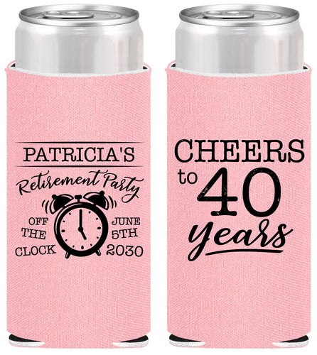Personalized Retirement Slim Can Coolers - Off The Clock | 150000