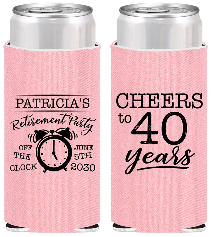 Personalized Retirement Slim Can Coolers - Off The Clock | 150000
