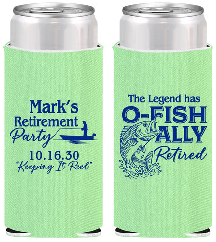 Personalized Retirement Slim Can Coolers - Ofishally Retired | 150008