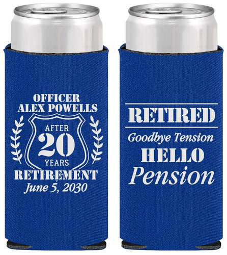 Personalized Retirement Slim Can Coolers - Police Officer | 150011