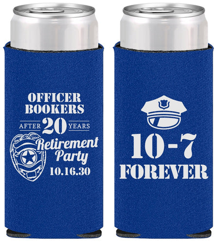 Personalized Retirement Slim Can Coolers - Police Officer | 150012