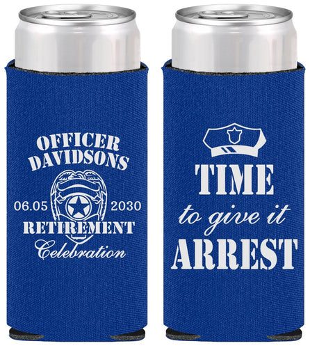 Personalized Retirement Slim Can Coolers - Police Officer | 150014