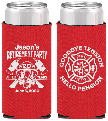 Personalized Retirement Slim Can Coolers - Firefighter | 150015