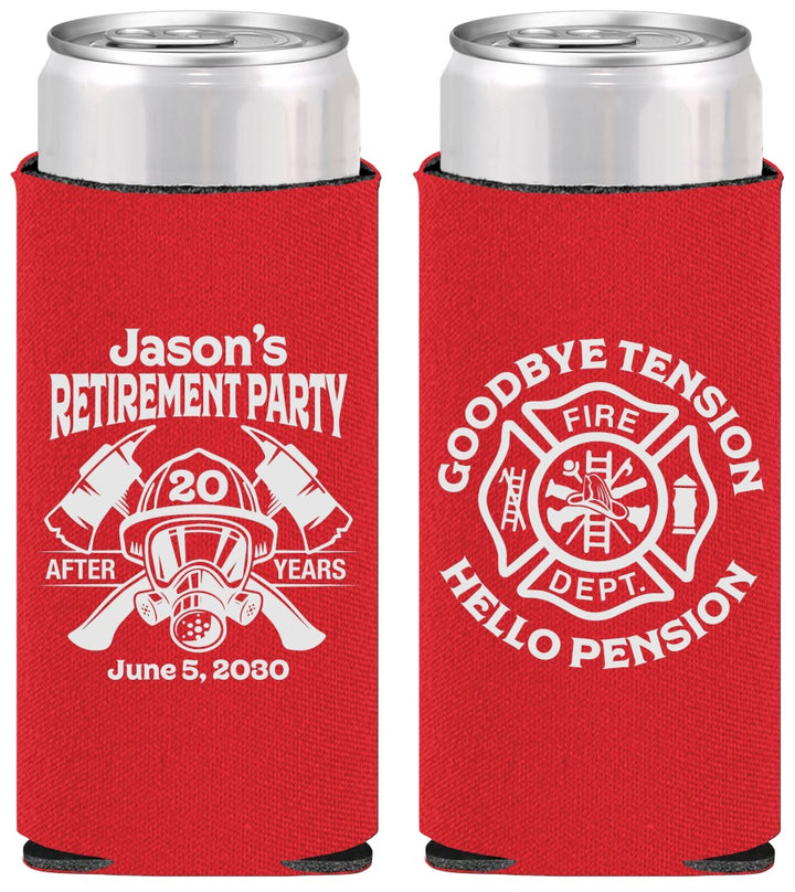 Personalized Retirement Slim Can Coolers - Firefighter | 150015