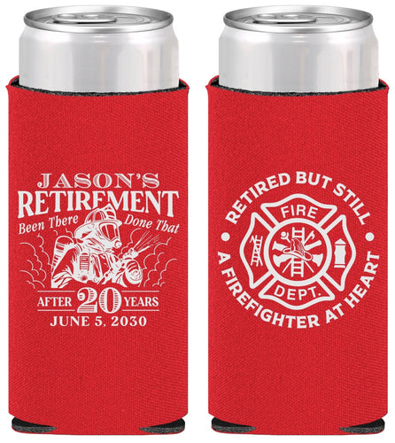 Personalized Retirement Slim Can Coolers - Firefighter | 150016