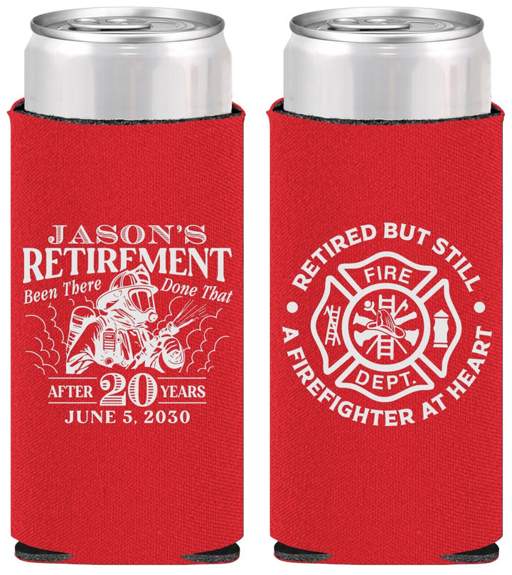 Personalized Retirement Slim Can Coolers - Firefighter | 150016