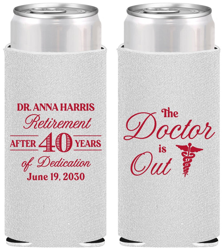 Personalized Retirement Slim Can Coolers - Doctor | 150017