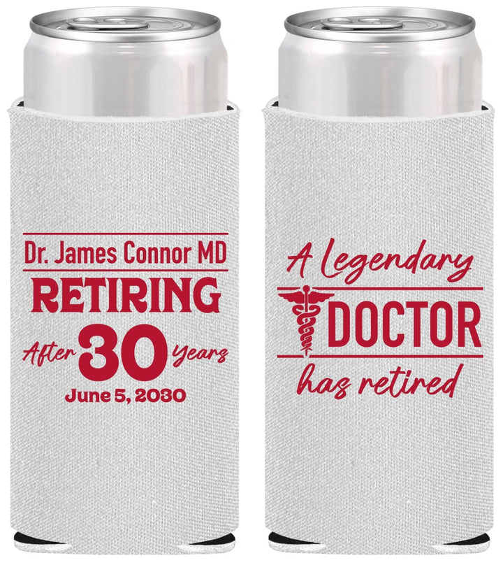 Personalized Retirement Slim Can Coolers - Doctor | 150018